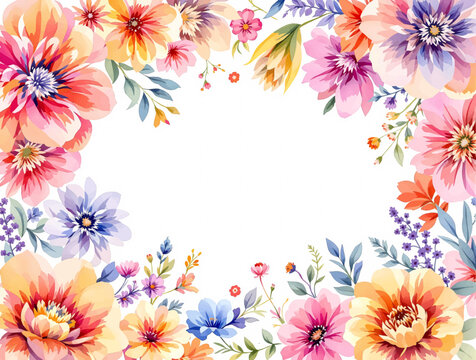 Blossoming Watercolor Garden with Floating Petals and Subtle Colors