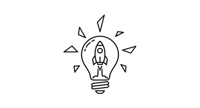 Astronaut Inside Light Bulb Idea Concept.
