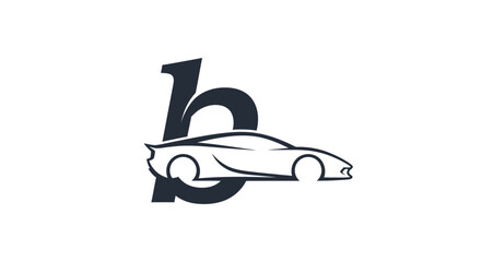 Modern Sports Car Silhouette Logo with Letter B © Wahyu