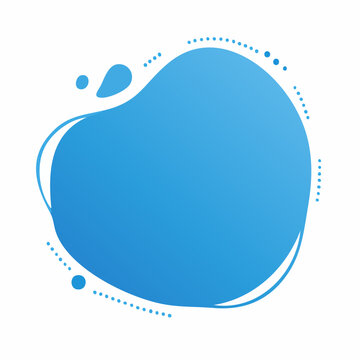 Abstract Blue Blob Shape with Dotted Border