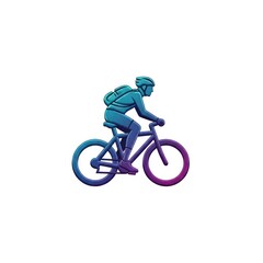 Naklejka premium Stylized gradient cyclist riding a bicycle