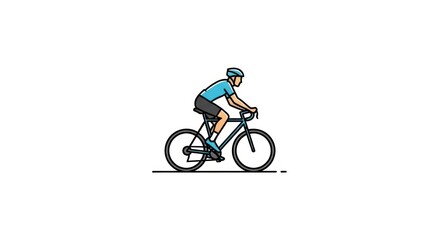 Fototapeta premium Male cyclist riding road bicycle in athletic gear