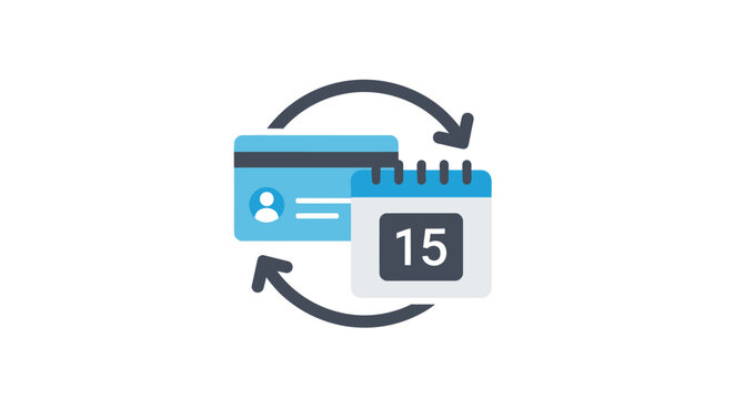 Credit card and calendar icon.