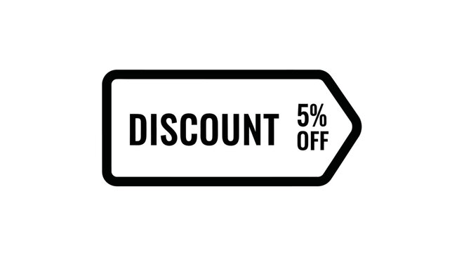 Discount 5% Off Tag - Sale Offer Sticker