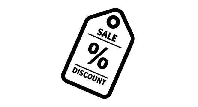 Sale Discount Tag Icon Vector Graphic