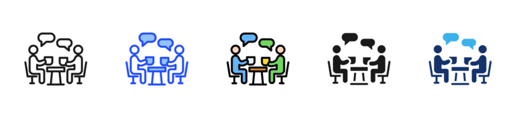 Fototapeta premium Cafe Chat Icon Collection With Multiple Styles