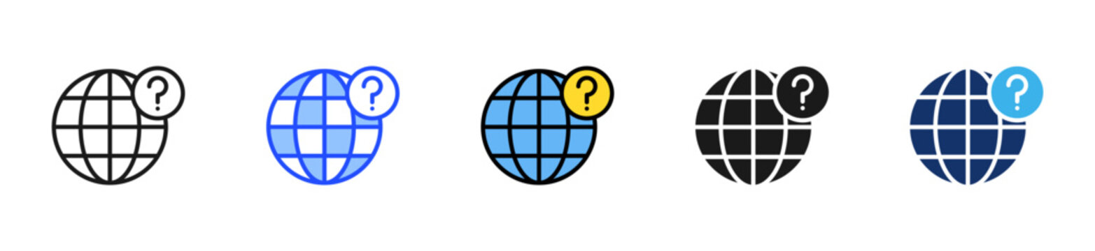 Dns Error Icon Collection With Multiple Styles