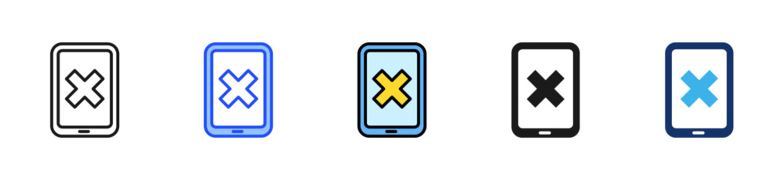 App Not Supported Icon Collection With Multiple Styles