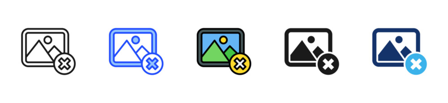Image Not Found Icon Collection With Multiple Styles