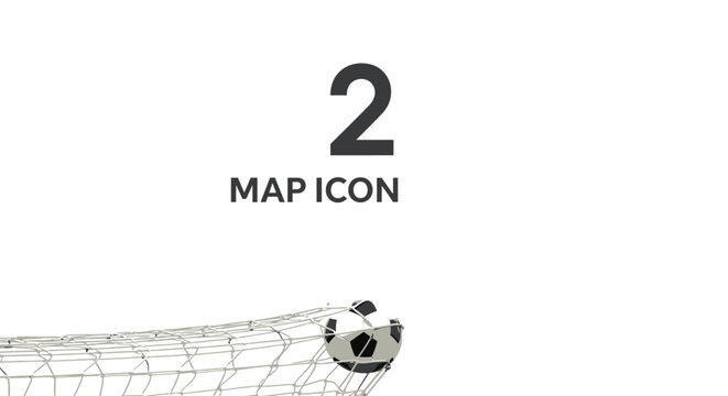 Soccer ball scoring a goal in a net.