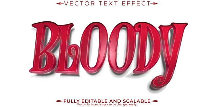 Bloody text effect, editable horror and scary text style