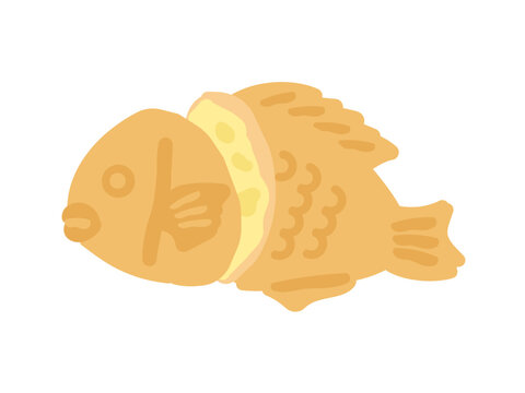 たい焼き（クリーム）　イラスト
