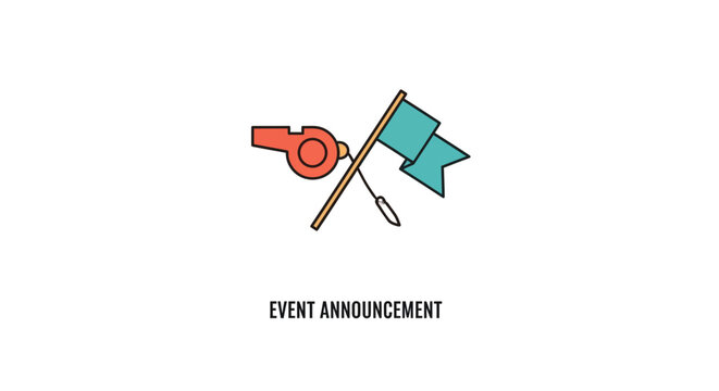Whistle and Flag Announcing Event Start.