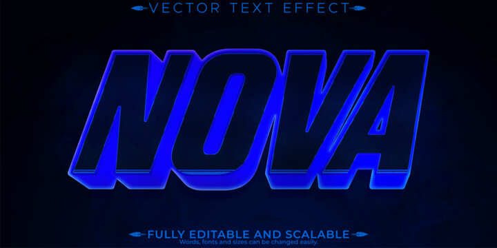 Nova editable text effect, editable space and galaxy text style