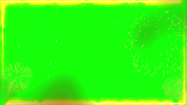 Aerial drone footage of colorful fireworks exploding in the night sky over a cityscape with bright lights and vibrant colors creating a festive atmosphere and celebratory mood