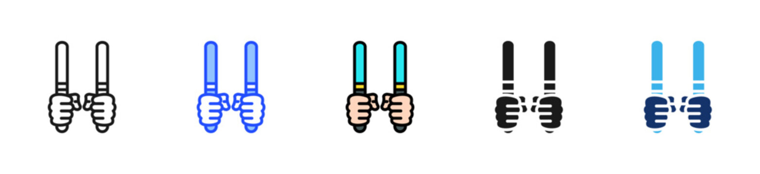 Glow Stick Icon Collection With Multiple Styles