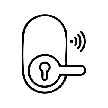 Smart electronic door lock handle with keyhole and wireless signal function for secure keyless home entry and automated access control