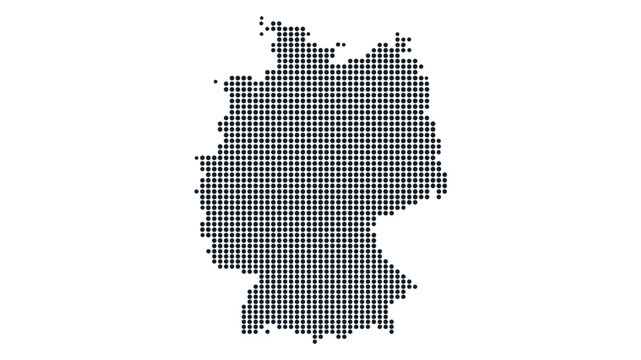 Germany map dotted halftone vector illustration black white monochrome isolated background infographic graphic design template
