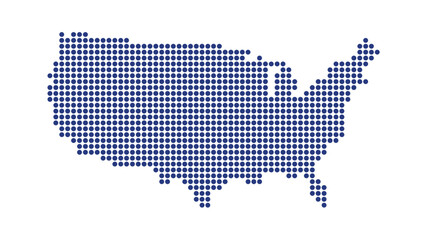 USA map dotted halftone vector illustration blue white monochrome isolated background infographic graphic design template © Ahmed