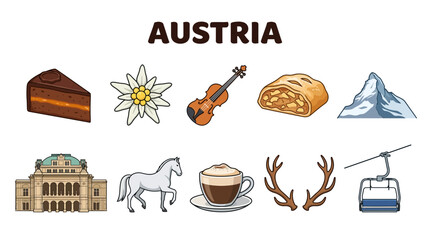 Collection of Austrian Symbols and Icons. © Jesica