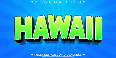 Hawaii editable text effect, editable beach and tropical text style © Md