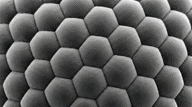 SEM of insect compound eye surface with hexagonally packed ommatidial lenses