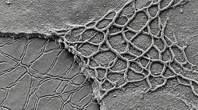 Freeze fracture electron micrograph of epithelial tight junction strand network