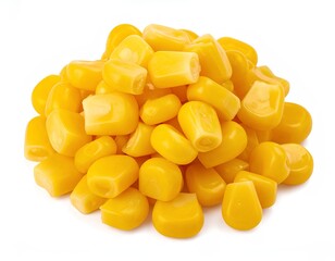 Fototapeta premium Sweet corn kernels pile isolated on white background