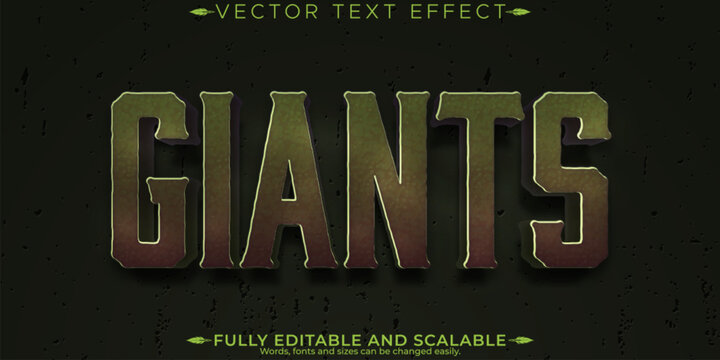 Giant editable text effect, editable monster and creature text style