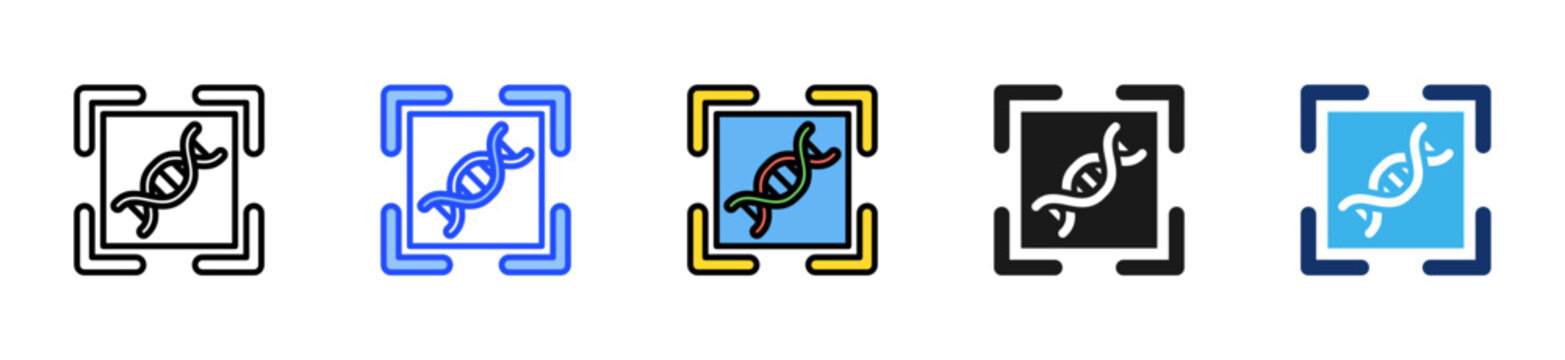 Dna Scanner Icon Collection With Multiple Styles