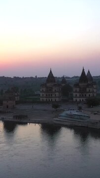 Vertical Aerial View of Royal Chhatris Orchha India