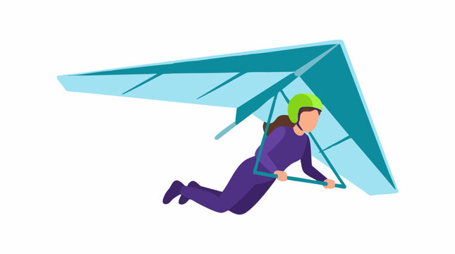 Hang Gliding Sport Illustration with Person Flying in Air