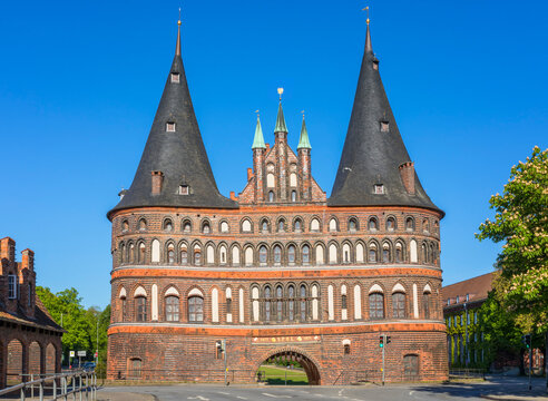 Holstein gate at L&uuml;beck, Germany, view from the old town