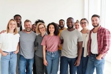 Obraz premium The Group of Diverse Young Professionals Smiling Together in a Bright Modern Office