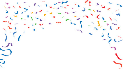 Obraz premium Colorful Confetti Falling on White Background Vector Illustration for Celebrations and Parties