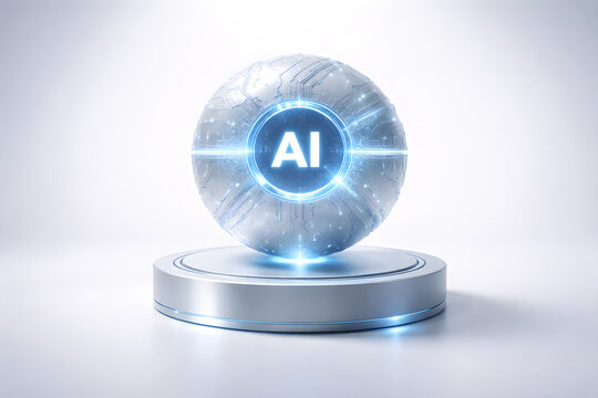 Futuristic AI Sphere Interface With Glowing Digital Core