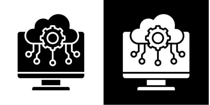 Edge Computing  Icon Set White Glyph  Style Collection