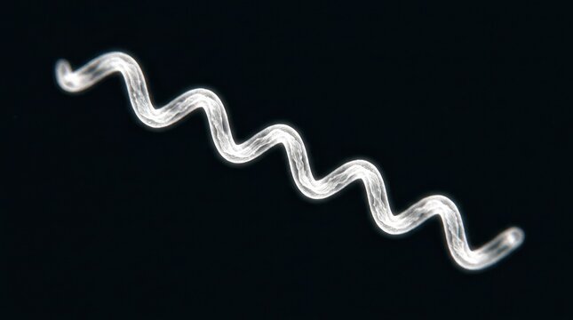 Dark field micrograph of spirochete bacterium with helical cell body