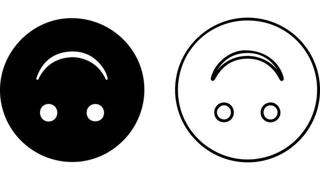 Upside Down Smiley Face Icons In Black And White