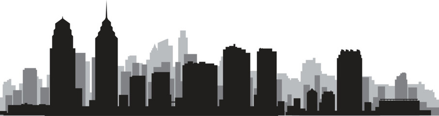 PHILADELPHIA,city skyline prepared in vector © Evren Mörel