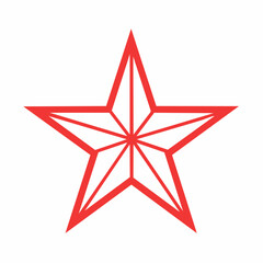 Obraz premium Red Geometric Star Icon