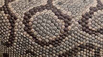 Naklejka premium Close up macro shot of black and white snake skin texture