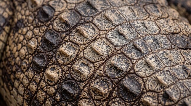 Close up view of wet black crocodile skin texture
