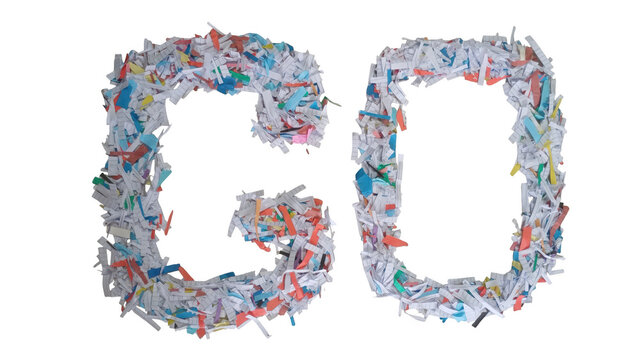 Colorful number 60 made of small dots