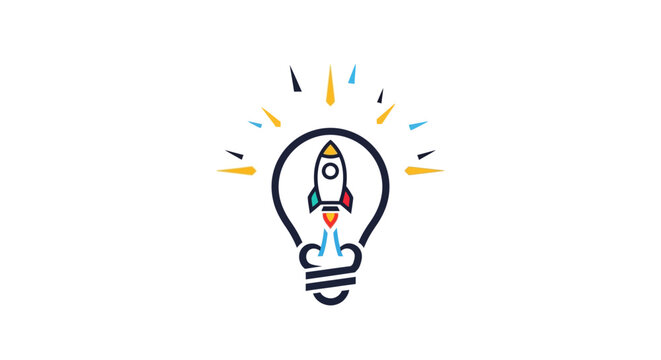 Rocket Ship Inside Light Bulb Idea.