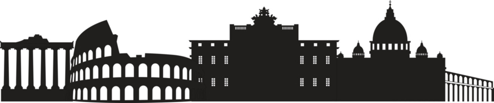 rome city skyline prepared in vector