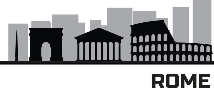 rome city skyline prepared in vector