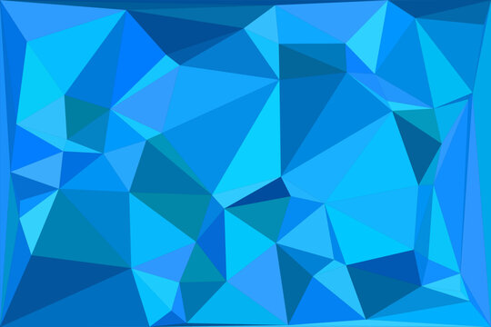 Abstract geometric background with blue triangle patterns and low poly mesh art design.