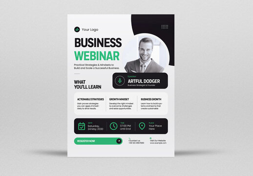 White Modern Business Webinar Flyer