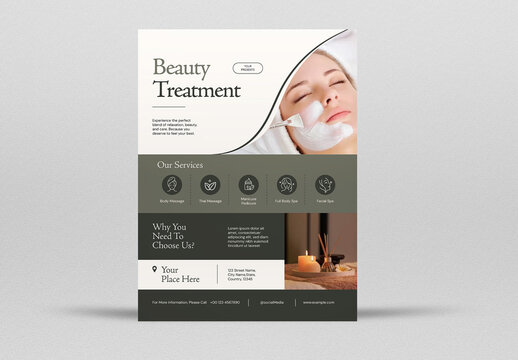 Cream Neutral Beauty Treatment Flyer